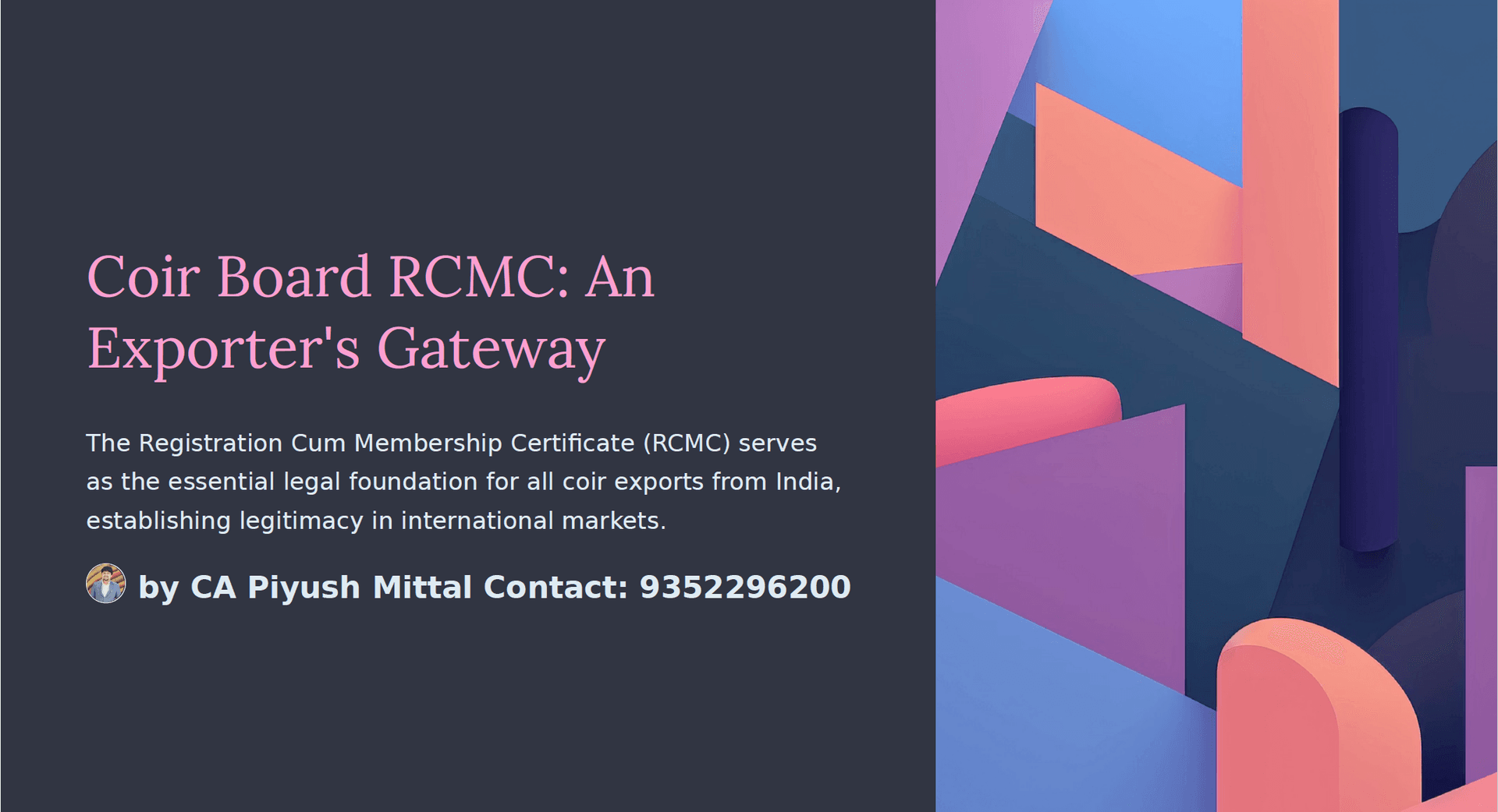 Coir Board RCMC: An Exporter's Gateway